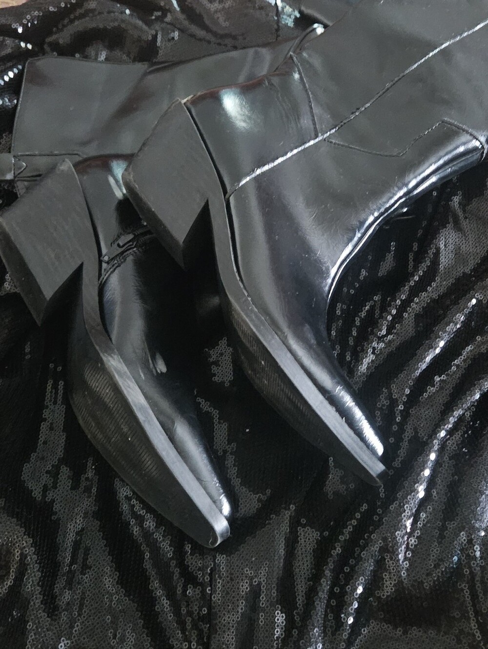 Wild Pair Black Over-the-Knee Pointed Toe Boots - Picture 4 of 5